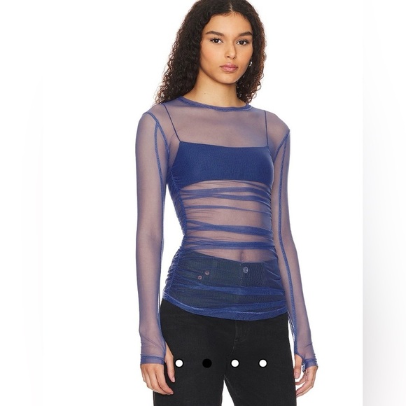 Free People Tops - Intimately Free People Last Layer Long Sleeve In Fjord,Women's Size M,Sheer,New